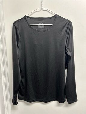 Cuddl Duds Women’s Long Sleeve Base Layer Crew Neck Shirt - Black